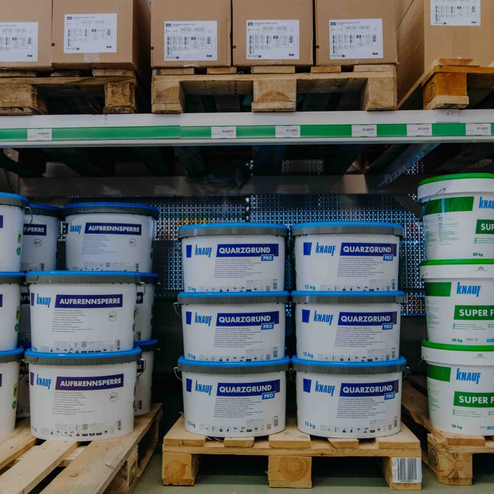 Baustoff-Fachhandel in Oberhausen: Knauf Aufbrennsperre, Quarzgrund und Super finish - Trockenbau und Innensanierung bei Baustoffe-24 e.K., 46049 Oberhausen